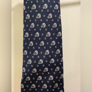 Vineyard Vines Navy Blue Tie with Football and Star Dallas Cowboy Design